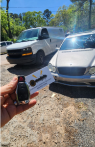 Locksmith gallery showing locksmith unlocking jammed door